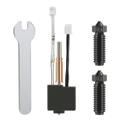 Image of Kobra 3 V2 /Kobra 3 Hotend, Extruder Print Head Kit Heater Block Heating Tube Thermistor with 2PC Extra 0.4mm Hardened Steel Nozzle for Anycubic Kobra 3 3D Printer