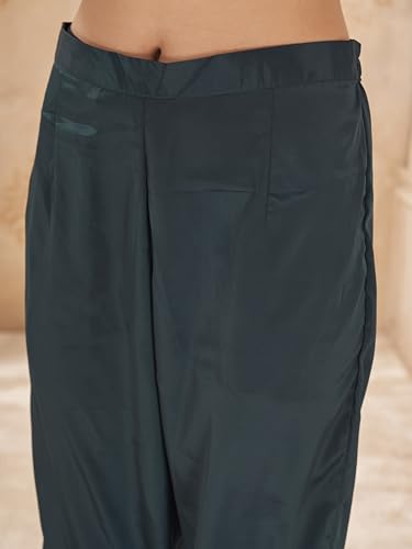Kurta brodé ample XL contre l'inconfort | Ensemble caftan vert chic