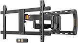 Perlegear Full Motion TV Wall Mount for 42-95″ TVs up to 150 lbs with Sliding Design & Cable Management, Tool-Free Tilt, Swivel & Extension, Fits 12″/16″/24″ Wood Studs, Max VESA 600x400mm, PGTVM41B