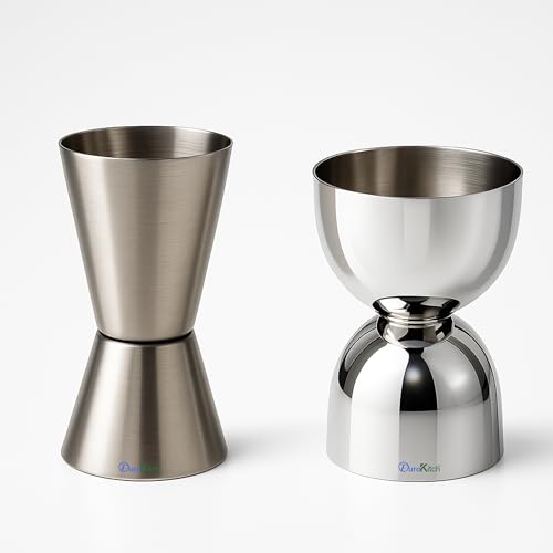Image of PuroKitch Stainless Steel Peg Measurer 30 & 60ml Glass | Liquor Measuring Cup | Alcohol Dispenser Jigger for Cocktails, Whiskey, Bar Set & Kitchen Essentials