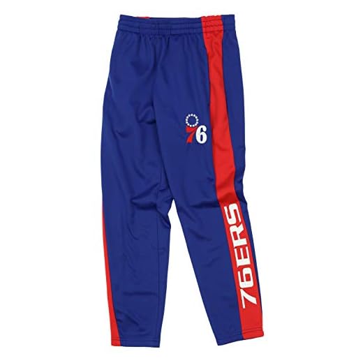 Outerstuff NBA Youth Boys (8-20) Side Stripe Slim Fit Performance Pant, Philadelphia 76ers X-Large (18-20)