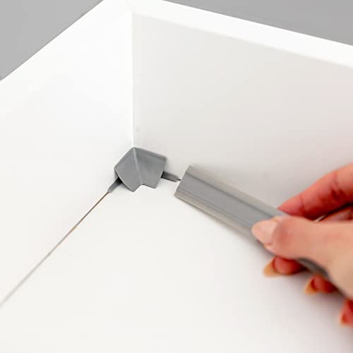 InstaTrim Inside Corners - 10 Gray 3/4" Wide Caulk Strip Inside Corner Pieces - Trim for Inside Corners - Paintable - Thumbnail 3