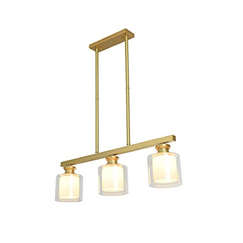Lustre LED îlot de cuisine moderne en laiton pour moderniser une pièce sombre