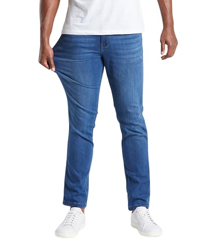 Mugsy Mens Jeans, Classic Fit, Stretch Denim Jeans for Men, Comfortable, 4-Way Stretch, Flexible Pants, Size Up If Needed