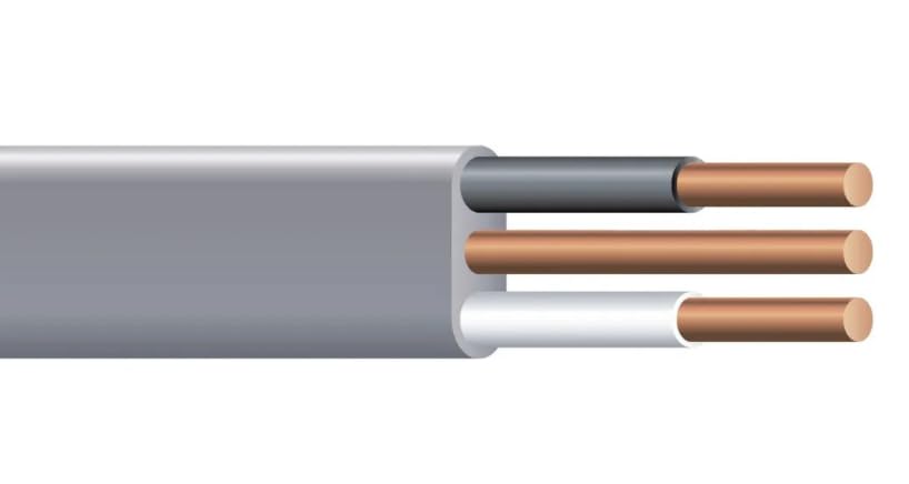 50 FT 12/2 Type UF-B Copper. #12 AWG, 2 Conductors with Ground. Insulated Jacket Gray