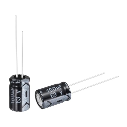 Image of sourcing map 100uF 63V 8x12mm Electrolytic Capacitor, Radial Leads Aluminum Capacitors for TV, LCD Monitor, VCD, 50Pcs
