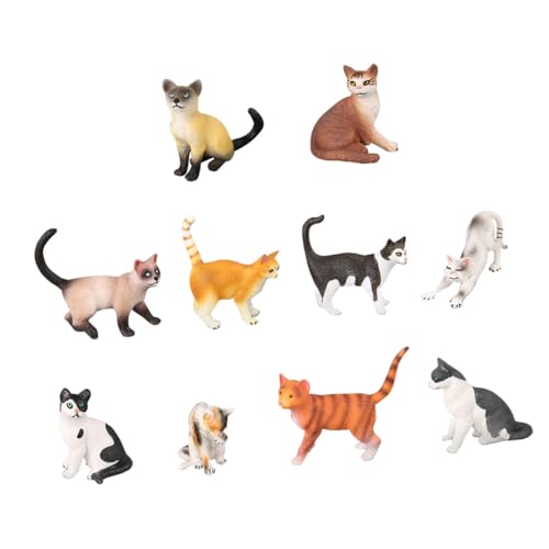Figurines chat miniatures réalistes, jouets éducatifs pour enfant et décors de bureau