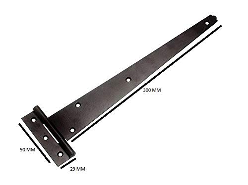 ONESTOPDIY 3 pary zawiasów z paskiem 30 cm czarna stal