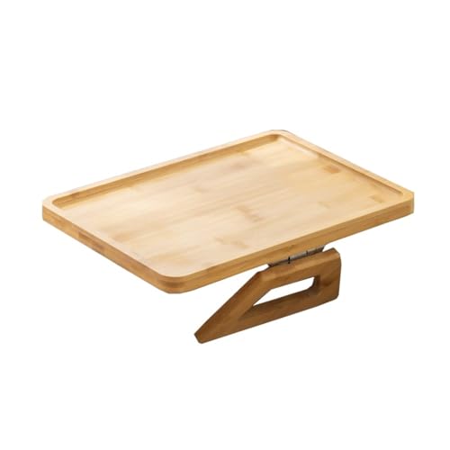 Bandeja para Cama Mesas de sofá Plegables Madera Que ahorran Espacio, Soporte Lateral Antideslizante con Clip for el Brazo del, cómoda Capacidad Carga Alta para Comer(Beige)