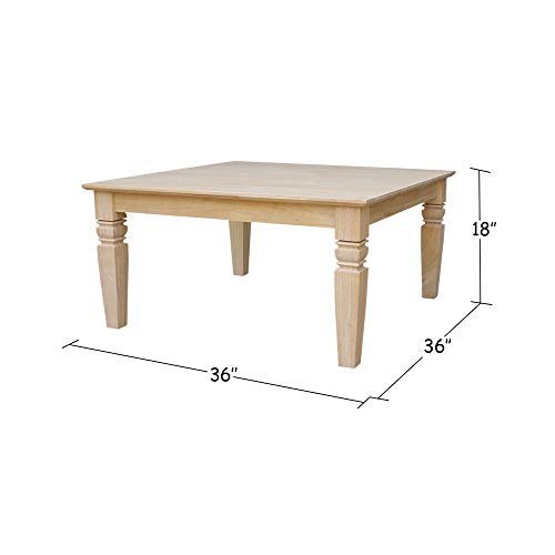 International Concepts Java Square Coffee Table Unfinished #TOP5