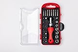 North-Cittie Set di cacciaviti 30 in 1, cricchetto magnetico con punte da 1/4" e 4 mm, interruttore a 3 vie (avanti/indietro/blocco), punte di precisione per elettronica e fai da te