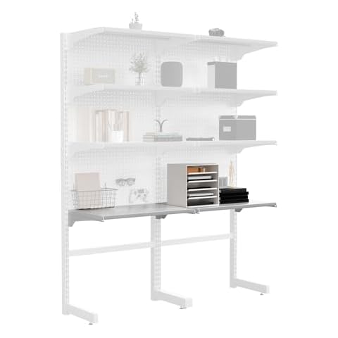 JWX Shelf Set *2 White, Suitable Pegboard Standing Shelf Unit White Cover