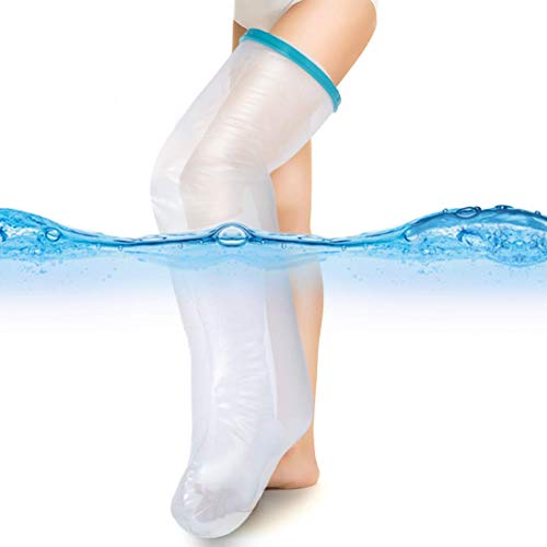 Doact Waterproof Adult Leg Cast Cover for Shower Bath, Cast Protector Keep Cast Bandage Dry, Watertight Cast Bag for Wound Knee Foot Ankle Orthopedic Boot - Full Leg Size 41 Inches