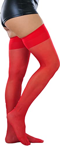 Image of ToBeInStyle Women's Seamless Thigh High Nylon Stocking With Opaque Band