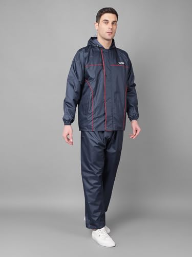 Image of Dollar Rainguard Men's PVC Full Sleeve Solid Reversible Sporty Raincoat Set With Adjustable Hood and Pocket