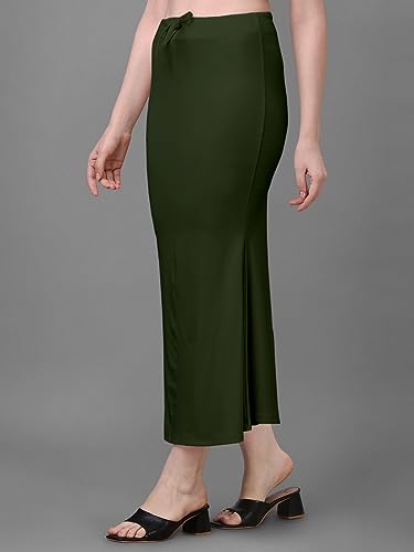 Image of Women's Saree Shapewear Petticoat, Cotton Blend Stretchable Mermaid Skirt, High Waist Tummy Control, Smooth Curve Fit with Adjustable Drawstring