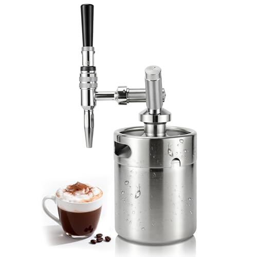 Hgkeke Nitro Machine à café à froid de 1,8 l - Mini machine à café Nitro avec soupape de décharge de pression et robinet à bec verseur - Cadeau pour les amateurs de café