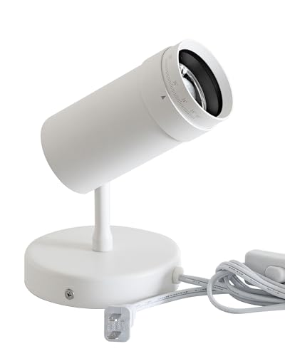 Opulux White 9W Plug-in LED Zoomable Spotlight with Switch, Adjustable