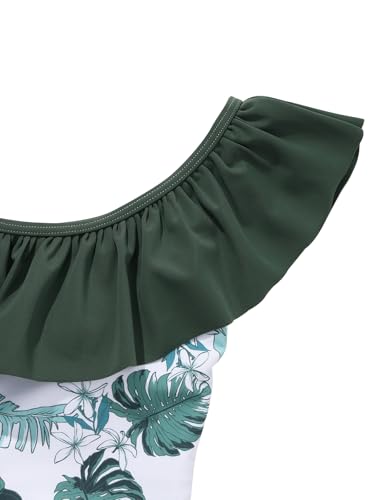 Image of URMAGIC Girls Swimsuits 3 Piece Tankini Bathing Suit Set Bikini Swimwear with Cover Up Beach Skirt 7-14 Years