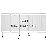 INNOVART 5-Panel Medical Privacy Screen with Wheels, Mobile Medical Privacy Screen Room Divider, Flame...