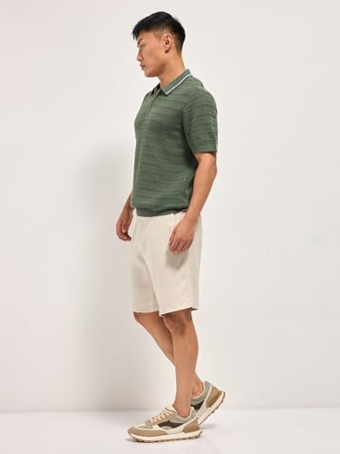Image of THE BEAR HOUSE Men's Multi-Color Slim Fit Colorblock Casual Polo
