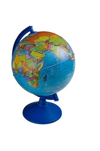 30 cm çapında ışıksız mavi siyasi dünya küresi