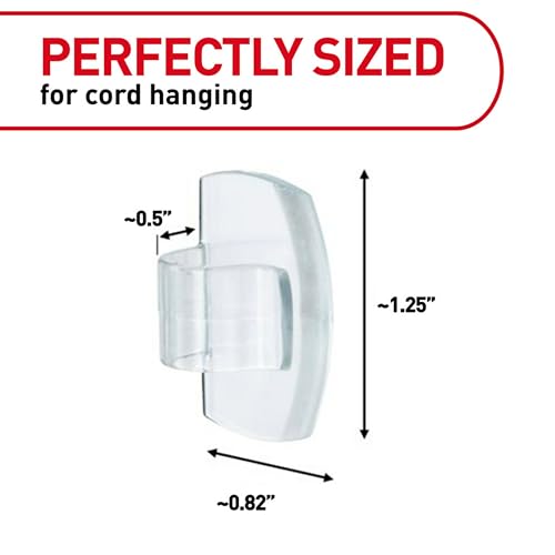 Command Round Cord Clips, Damage Free Hanging Cable Clips, No Tools Wall Clips for Hanging Electrical Cables, 13 Clear Cord Clips and 16 Command Strips