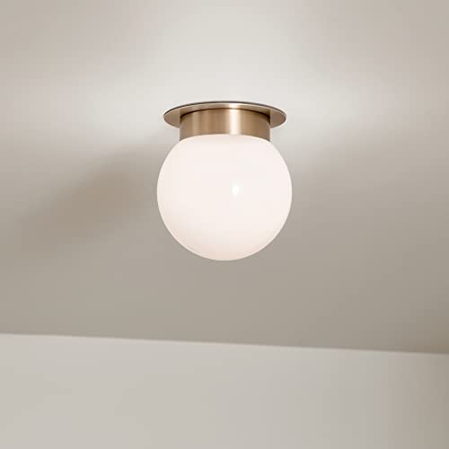 Kichler Albers 8.0 Inch 1 Light Flush Mount Ceiling Light with Opal Glass in Champagne Bronze 52586CPZ by Kichler - Image 2