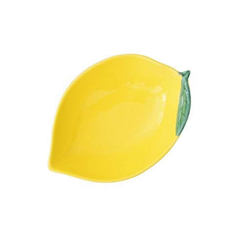 Upkoch Ceramic Appetizer Plate Lemon Plate Dessert Plate Salad Pasta Bowls Food Serving Tray For Fruit Cheese Dessert Snack #TOP7