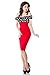 Produktbild Belsira - Vintage-Pencilkleid - rot/schwarz/wei - XS