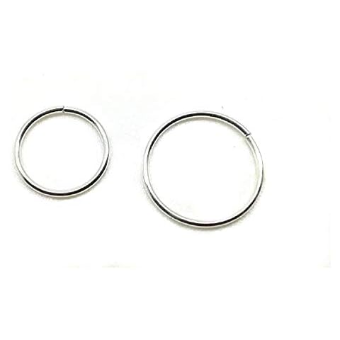 2 x Sterling Silver Nose Rings 8mm 10mm Seamless Piercing Body Jewellery Cover