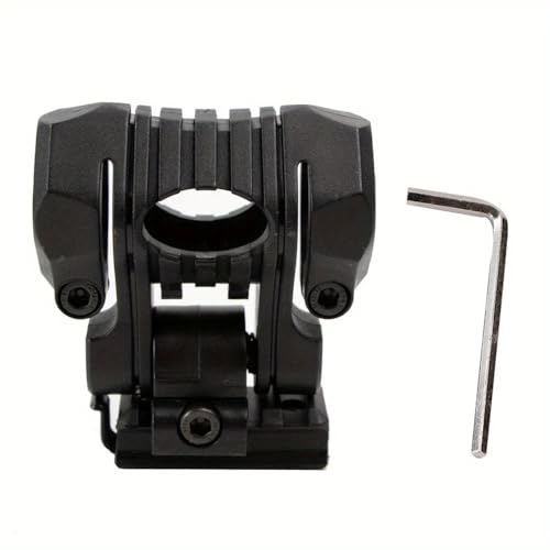 Tactical Helmet Flashlight Holder 25mm Led Flashlight Clip Fast Helmet Mount Side Rail(Black with Slider)