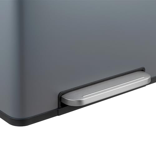 SVITA LT2X30 Mülleimer 60 Liter Treteimer Tretmülleimer Abfalleimer 2 Fächer je 30 Liter freistehend mit Deckel Softclose-Deckel inkl. Inneneimer Grau – Bild 6
