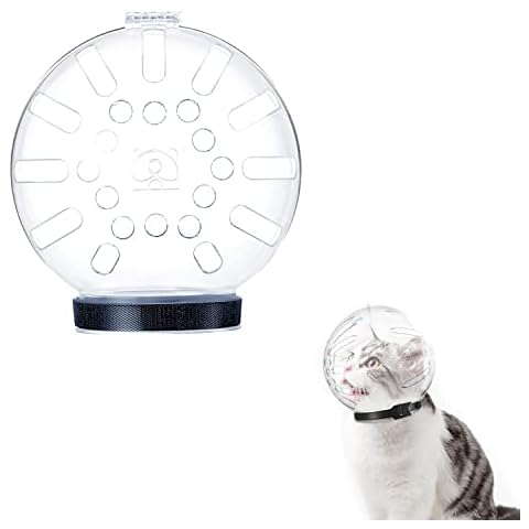 Gesuche Pet Cat Astronaut Transparent Grooming Muzzle,Cat Adjustable Hood Kitten Breathable Anti Bite Mask,Safety Prevent from Cats Biting and Chewing for Small Pets Grooming (M 6.8''-9.25'') Cover