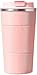 Butelki na wodę 304 termos ze stali nierdzewnej 380/510 ml dom ciepła i zimna utrzymuj ciepło kubek na zewnątrz przenośny samochód termos kubek do kawy, podwójna ściana kubek podróżny kubki z odporną na zalanie pokrywką samochód termiczny, różowy, 380 ml