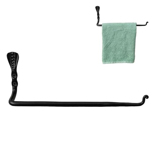 Toallero de mano trenzado y resistente con elegante acabado negro mate para el hogar 2