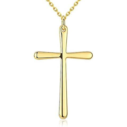 Collar Crucifijo Chapado en Oro con Cadena Fina Cover