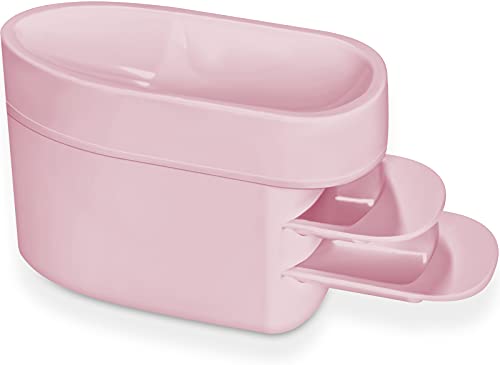 AMAZDIP Dip Powder Recycling Tray System with Scoops & French Dip Nail Tray, 2 in 1 Dipping Powder Nail Glitter Holder Saver Accessories – Pink