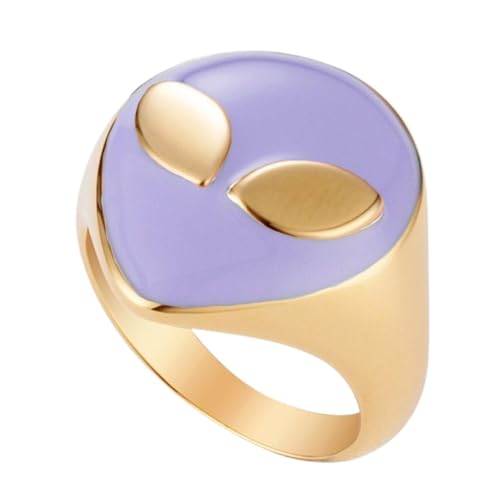 Anillo Alien B0B72155 de cumpleaños para niños con gema brillante de joyería