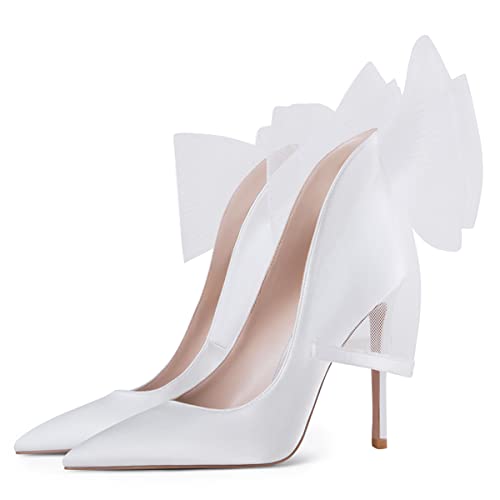 FSJ Women Sexy Prom Pointy Toe High Heel Stiletto Pumps Closed Toe Slip On Swallow Tailed Dress Wedding Party Shoes 4-15 US