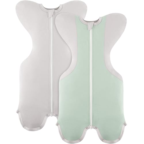 Image of Susurration 2-Pack Organic Baby Swaddle Sleep Sacks - Swaddles for Newborns, Infant 0-3-6 Months, Baby Girls, Boys, Soft & Snug Newborn Sleep Sack, Nursery Swaddling Blankets