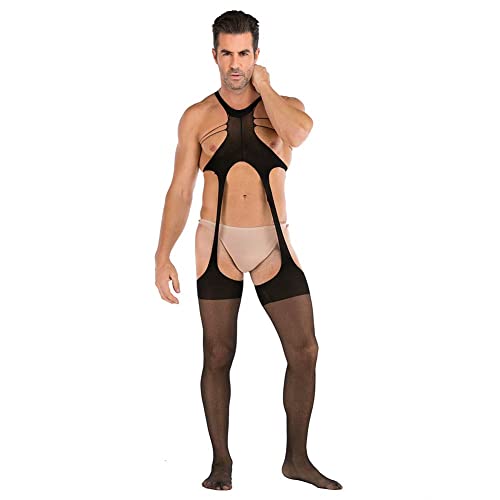 LXTIN Chemise de Nuit Extensible pour Hommes Lingerie de Broderie Nuisettes vêtements de Nuit Exotiques vêtements de Nuit pour Hommes Costumes Sexy sous-vêtements sans Manches pour Adult Cover