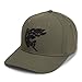 Paramount Outdoors Rock Fish 3-D Puff Embroidery Fishing Hat Salmon Trout Fly Fishing Baseball Cap (Olive)
