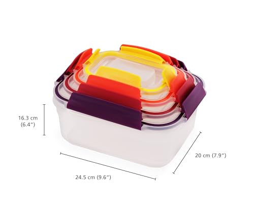 Image of Joseph Joseph Nest Lock 16-piece Plastic BPA Free Food Storage Container Set with Lockable Airtight Leakproof Lids - Multicolor