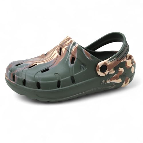 Image of Red Tape Men's Discover Marble Effect Clogs | Comfortable Slip-On Sandals with Adjustable Back Strap