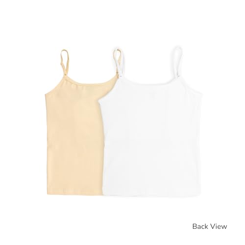 Image of YouGotPlanB Cotton Padded Camisole | Pack of 2 | Ages 8-16 Years | Built-in Light Padding | Full Coverage | Ideal for School