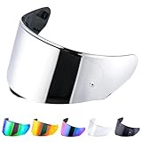 JQF Gear Motorcycle Helmet Visor for Assault/Rapid/Stream FF320/FF328/FF353/FF800 Outer Face Shield Motorcycle Helmet Accessories (Chrome Silver)