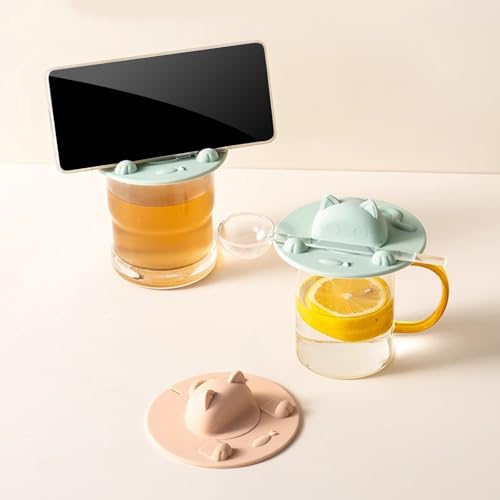 Couvercle de tasse en silicone chat étanche pour mug en céramique - 6