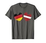 lettonia germania cuore bandiera tedesca lettone bandiera amore maglietta