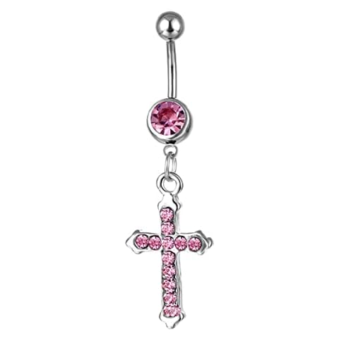 MIFYNN Crystal Cross Belly Button Ring Cover